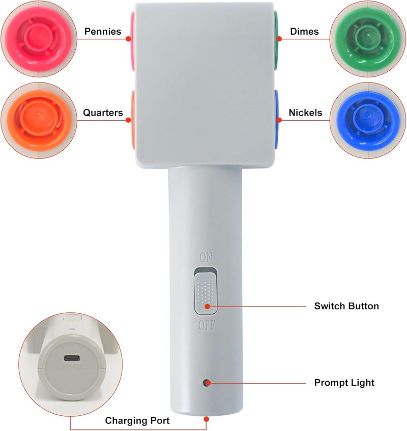 Essential Electric Coin Wrappers Crimper, Color Coded Coin Wrapper Crimping Tool, Includes 16 Assorted Preformed Coin Roll Wrappers - Image 2
